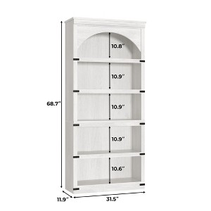 GustoWave 68.7" Tall Bookshelf wooden Arch Bookshelf, Farmhouse Arched Bookcase, , 5 Tier Bookshelves,for Living Room Office Library - 1 of 4