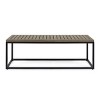 Coolbibila-Patio Benches With Iron Frame And Closed Legs, Garden Benches Constructed From Teak Wood, Modern Garden Bench Outdoor - image 3 of 4