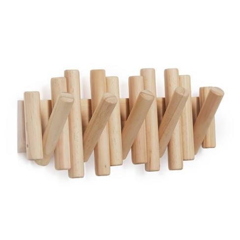 Multi Functional Solid Wooden Natural Finish Suit ,Coat, Jacket Hangers