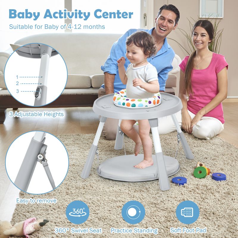 Infans 6 in 1 Baby High Chair Infant Activity Center w/ Height Adjustment, 2 of 8