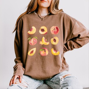 Simply Sage Market Peach Chart Lightweight Garment Dyed Sweatshirt - 1 of 4