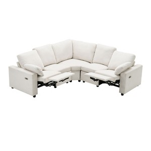 NicBex Modern 89" Linen Sectional Sofa Modular L Shape Recliner Couch with USB Ports for Living Room Apartment - 1 of 4