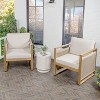 Gable Mid-Century Modern Roped Acacia Wood Outdoor Patio Chair with Cushions- JONATHAN Y - 2 of 4