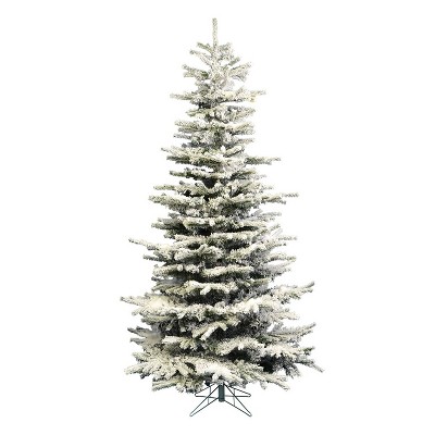 Vickerman Flocked Slim Sierra 7.5 Foot Tall Unlit Frosted Full Body Artificial Christmas Tree