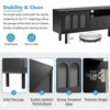 Cream Style TV Stand with LED Light Strip for TVs Up to 80'', Graceful Entertainment Center with 5 Solid Wood Legs, Without power - 3 of 4