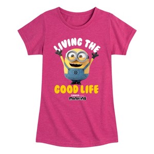 Girls' - Despicable Me Minions - Living The Good Life Fitted Short Sleeve Graphic T-Shirt - 1 of 4