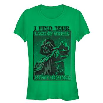 Juniors Womens Star Wars Darth Vader Lack of Green Disturbing T-Shirt