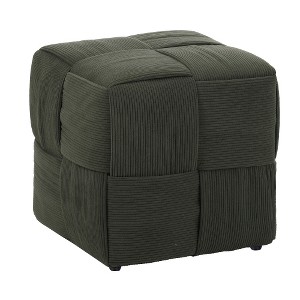 ACEPANO 14.2 in. H Square Corduroy Woven Footstool-Green - 1 of 4