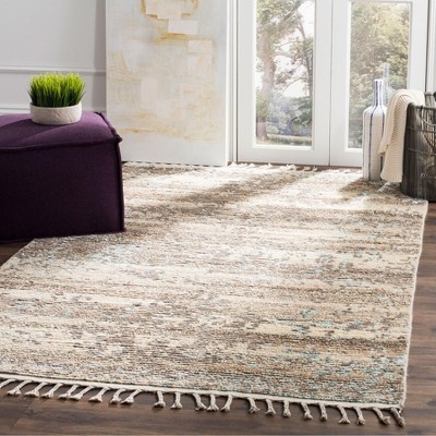 Hand-Knotted Pure Wool Textured 6' x 9' Beige Area Rug