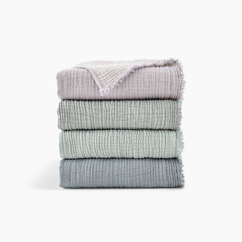 50&#34;x60&#34; Two Toned Organic Throw Blanket Lavender - Truly Soft, 4 of 5
