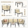 Cesicia Modern 7-Piece White Outdoor Patio Sofa Set For Backyard, Poolside, Indoor - 2 of 4