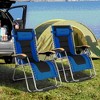 Costway 2PCS Folding Zero Gravity Chair Padded Lounge Chair w/ Beech Armrests Turquoise/Blue/Grey - image 2 of 4