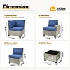 XIZZI All-Weather Rattan Furniture, Sectional Sets w/ Optional Solar Light-Up Coffee Table & Ottoman, Choose 6-9pc Configs in 8 Fade Resistant Colors - 3 of 4