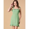 Allegra K Women's Printed Sleeveless Ruffle Tie Shoulder Summer A Line Mini Dress - 3 of 4