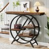 Lantine Console Table, 40-Inch Entryway Table with Storage Shelves, 4-Tier Industrial Hallway Sofa Table for Living Room, Entryway, Rustic Brown - 3 of 4