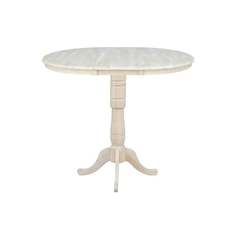 36" Round Extendable Table with 12" Drop Leaf Unfinished - International Concepts, 6 of 10