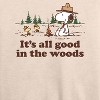 Women's - Peanuts - All Good In The Woods Lightweight French Terry Wide Neck Long Sleeve Shirt - 2 of 4