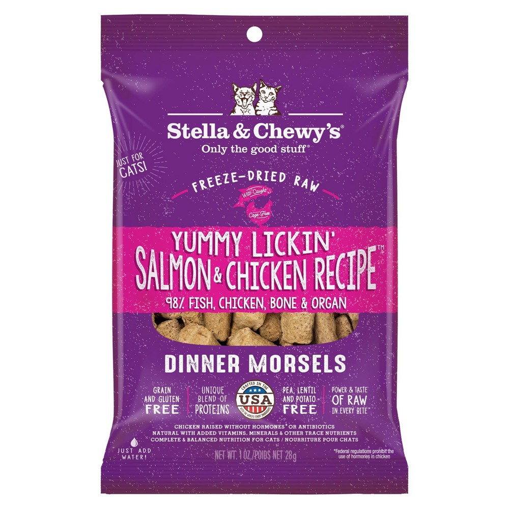 Stella & Chewy's Freeze Dried Yummy Lickin' Salmon & Chicken Recipe Dinner Morsels Dry Cat Food - 1oz