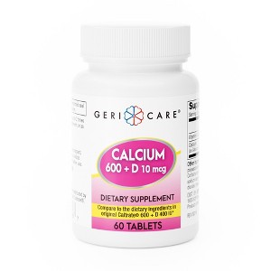 Geri-Care Calcium Tablet 600 MG - 400 IU 748-06-GCP 1 Bottle,  60 per Bottle - 1 of 1