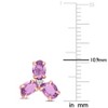 EVERLY JEWELRY | 14k Rose Gold 2 1/2 CT TGW Purple Sapphire and Diamond Accent 3-Stone Stud Earrings - 3 of 4