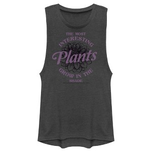 Juniors Womens Wednesday The Most Interesting Plants Grow in the Shade Festival Muscle Tee - 1 of 4