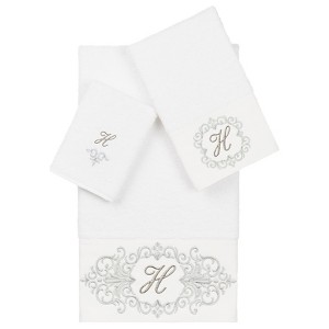 Linum Home Textiles 100% Turkish Cotton MONICA 3PC Embellished Towel Set - 1 of 4
