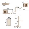 LAOTIES Wall Mounted Cat Tree with 2 Cat Condos,3 Shelves, Scratching Posts,Perch And Ladders,Space Saving Cat Furniture - 2 of 4