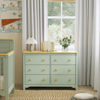 eLite Shea 6-Drawer Dresser Light Sage