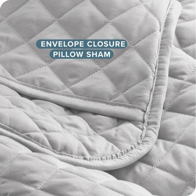 Twin Light Grey Microfiber Quilted Coverlet Set