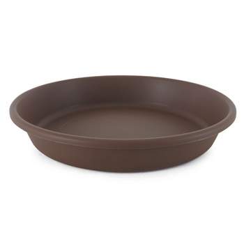 HC Companies Classic Plastic 21.13" Lightweight Round Flower Pot Planter Plant Saucer for 24" Pots w/ Drip Tray for Moisture Collection