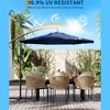 10FT Cantilever Umbrella with Cross Base - 2-6 People, Outdoor Offset Design with Crank Lift, Fade-Resistant Canopy for Deck Pool Garden Backyard - 2 of 4