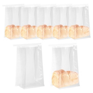 Unique Bargains Greaseproof Reusable Sturdy Iron Tie Tab Lock Bread Bags Clear 50 Pcs - 1 of 3