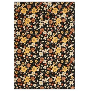 Washable Modern Non Slip Floral Print Area Rugs for Bedroom Living Room, Soft Low Pile Carpet for Home Office - 1 of 4