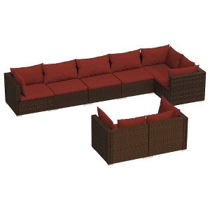 vidaXL Garden Lounge Set Brown, Cinnamon Red - 1 of 4