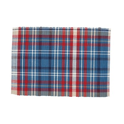 C&F Home Rockwell Plaid Cotton July 4th Woven Placemat Set of 6