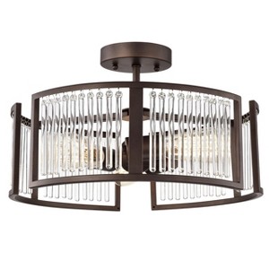 Chloe Lighting Frey Transitional 3 Light Oil Rubbed Bronze Semi-Flush Ceiling Fixture 16" Wide - 1 of 4
