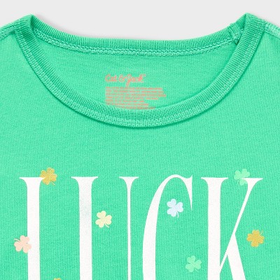 Cat & Jack Toddlers Girls' Adaptive St. Patrick's Day 'Luck' Graphic T-Shirt - Cat & Jack™ Green 3T — фото 2