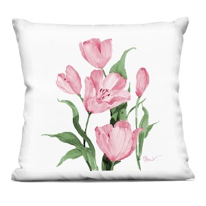 Stupell Industries Province Tulips in Pink Indoor Decorative Throw Pillow, 18 x 18 - 1 of 3