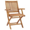 vidaXL Garden Chair Set of 2 Anthracite Fine sanded teak hardwood - 3 of 4