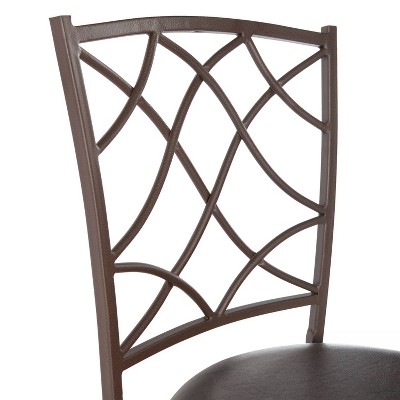 Casey Trio Brown Faux Leather Adjustable Swivel Stools