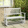 Tangkula 2 Seats Outdoor Glider Bench Poplar Wood Patio Swing Glider Loveseat Chair w/ Armrests - 3 of 4