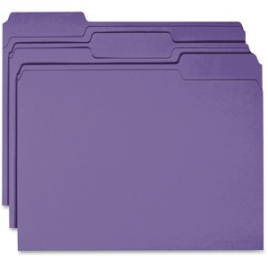 Business Source Color File Folder 1/3 Cut 100/BX Purple 44106 - 1 of 2