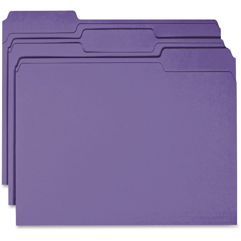 Business Source Color File Folder 1/3 Cut 100/BX Purple 44106, 1 of 3