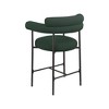Meridian Furniture,Blake Green Boucle Fabric Counter Stool, Set of 2 - 3 of 4