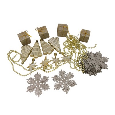 Champagne Gold Shatterproof 125-Piece Christmas Ornament Set
