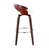 30" Mid-Century Modern Fixed-Height Swivel Barstool with Wood Base, Set of 2 - 3 of 4