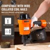 VEVOR Coil Siding Nailer MCN70, 1-3/4" to 2-3/4" 15 Degree Pneumatic Siding Nail Gun, 70-120PSI Air Coil Nailer for Pallet, Crating, Framing, Orange - 3 of 4