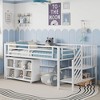Aortzio Twin Size Metal Loft Bed with Storage cabinet & Stairs - 2 of 4