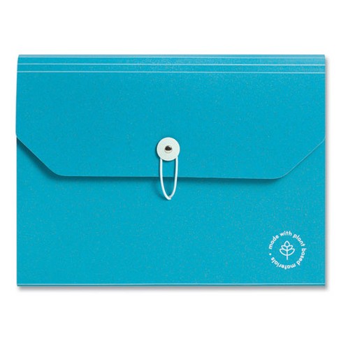 U Brands U ECO 13-Pocket Expandable File, 9.75" Expansion, 13 Sections; Button/Elastic Closure, 1/12-Cut Tabs, Letter Size, Ocean - image 1 of 4