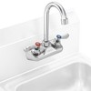 GRIDMANN Commercial Wall Mount Sink Faucets, 4" Centers with Swivel Spouts, NSF, Dual Handles, Brass Construction, Chrome Polished Finish - 3 of 4